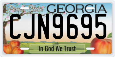 GA license plate CJN9695