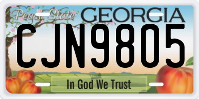 GA license plate CJN9805
