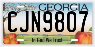 GA license plate CJN9807