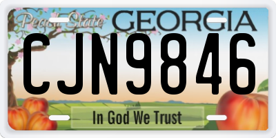 GA license plate CJN9846