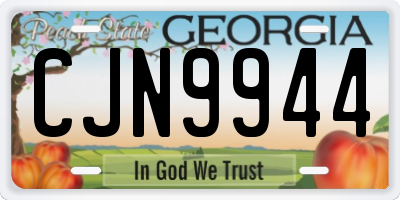 GA license plate CJN9944