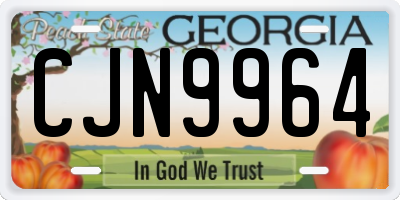 GA license plate CJN9964