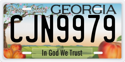 GA license plate CJN9979