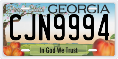 GA license plate CJN9994