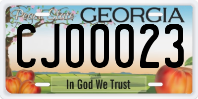 GA license plate CJO0023