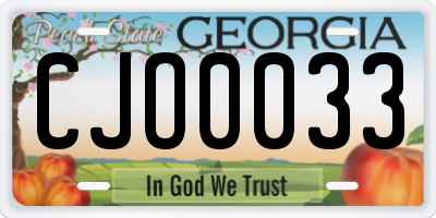 GA license plate CJO0033