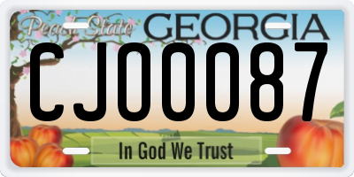 GA license plate CJO0087
