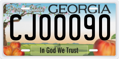 GA license plate CJO0090