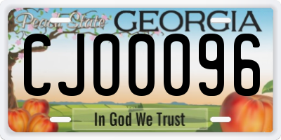 GA license plate CJO0096