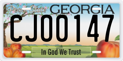 GA license plate CJO0147