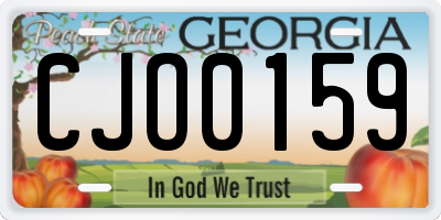GA license plate CJO0159