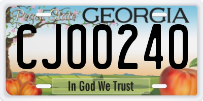 GA license plate CJO0240