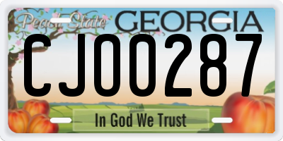 GA license plate CJO0287