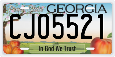 GA license plate CJO5521