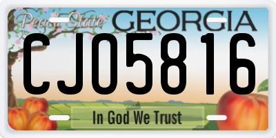 GA license plate CJO5816