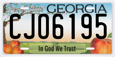 GA license plate CJO6195