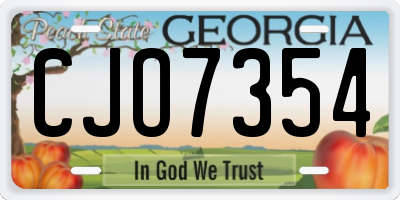 GA license plate CJO7354