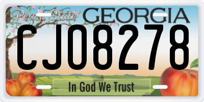 GA license plate CJO8278