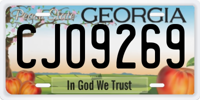 GA license plate CJO9269
