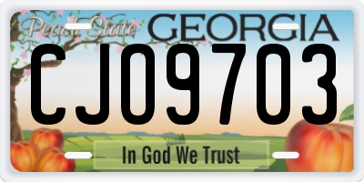 GA license plate CJO9703