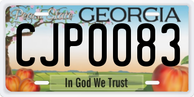 GA license plate CJP0083