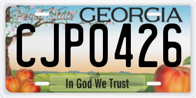 GA license plate CJP0426