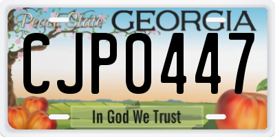 GA license plate CJP0447