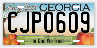 GA license plate CJP0609