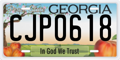 GA license plate CJP0618