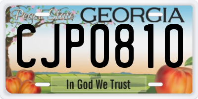 GA license plate CJP0810