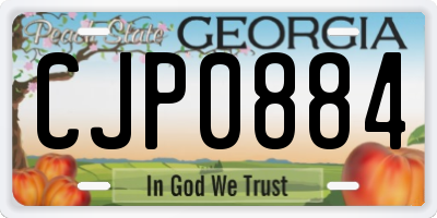 GA license plate CJP0884