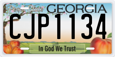 GA license plate CJP1134