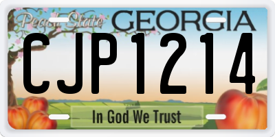 GA license plate CJP1214