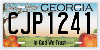 GA license plate CJP1241
