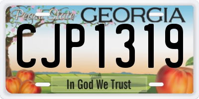 GA license plate CJP1319