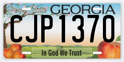 GA license plate CJP1370