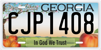 GA license plate CJP1408