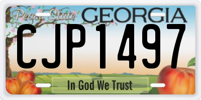 GA license plate CJP1497