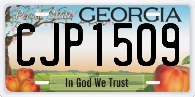 GA license plate CJP1509