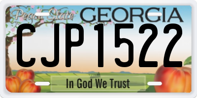 GA license plate CJP1522