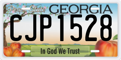 GA license plate CJP1528