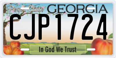 GA license plate CJP1724
