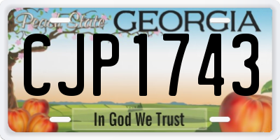 GA license plate CJP1743
