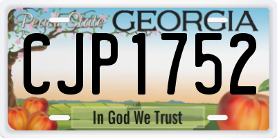 GA license plate CJP1752