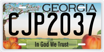 GA license plate CJP2037