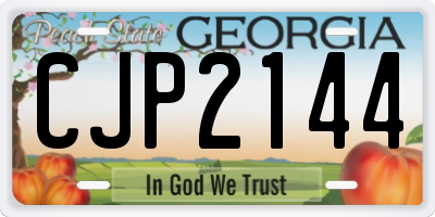 GA license plate CJP2144