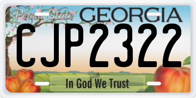 GA license plate CJP2322