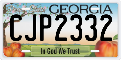 GA license plate CJP2332