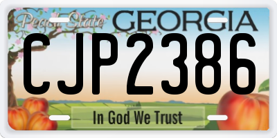 GA license plate CJP2386