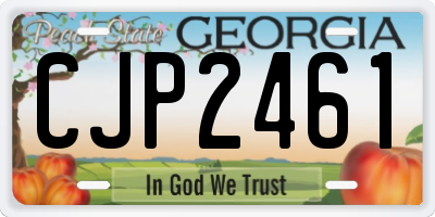 GA license plate CJP2461